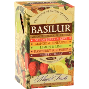 Basilur Magic Fruits – Té Negro con Frutas (Surtido de 25 Bolsitas)